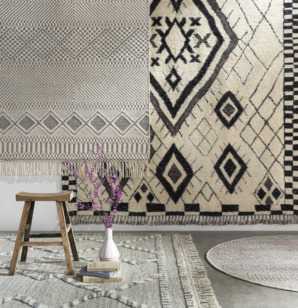 Hauteloom Blakeview BLKV Black Woven/Flatwoven NZ Wool Rug