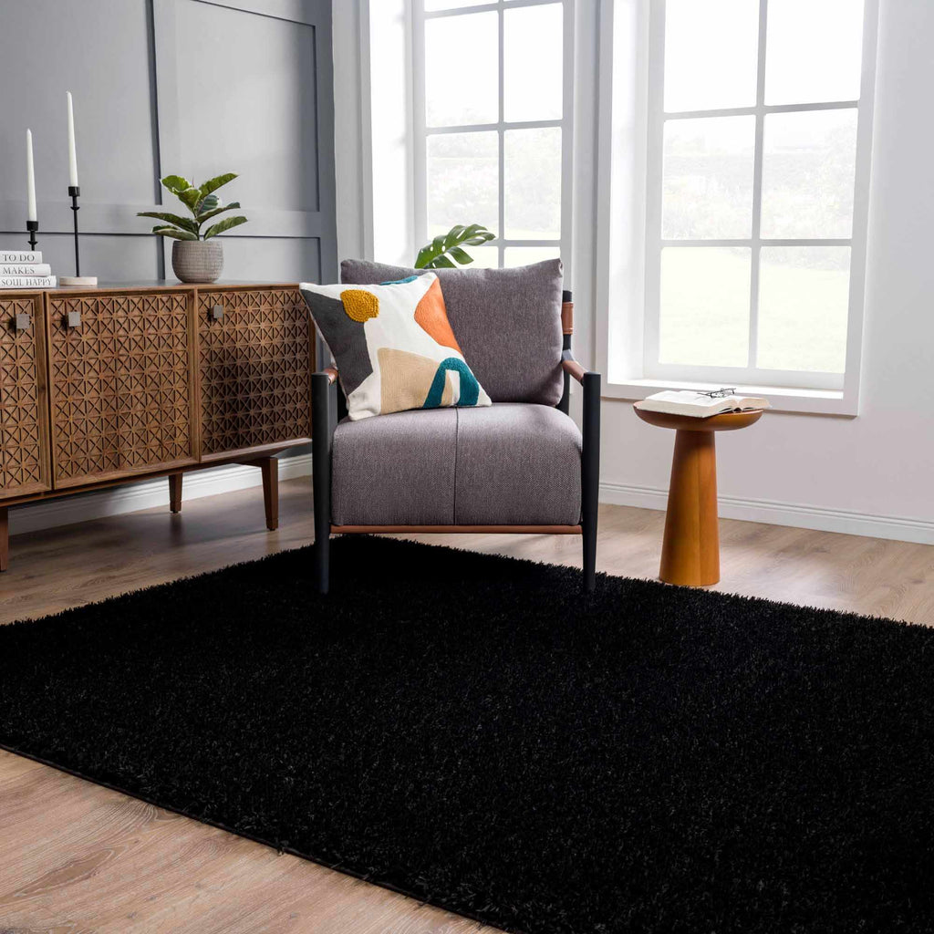 Hauteloom Faina HHAJFAINAA2 Black Machine Made Polyester Rug