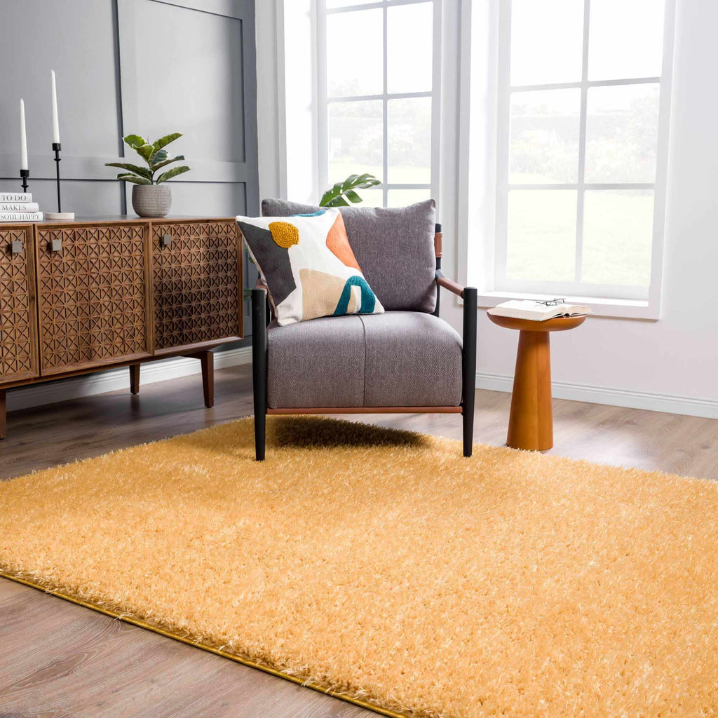 Hauteloom Faina HHAJFAINAA6 Gold Machine Made Polyester Rug