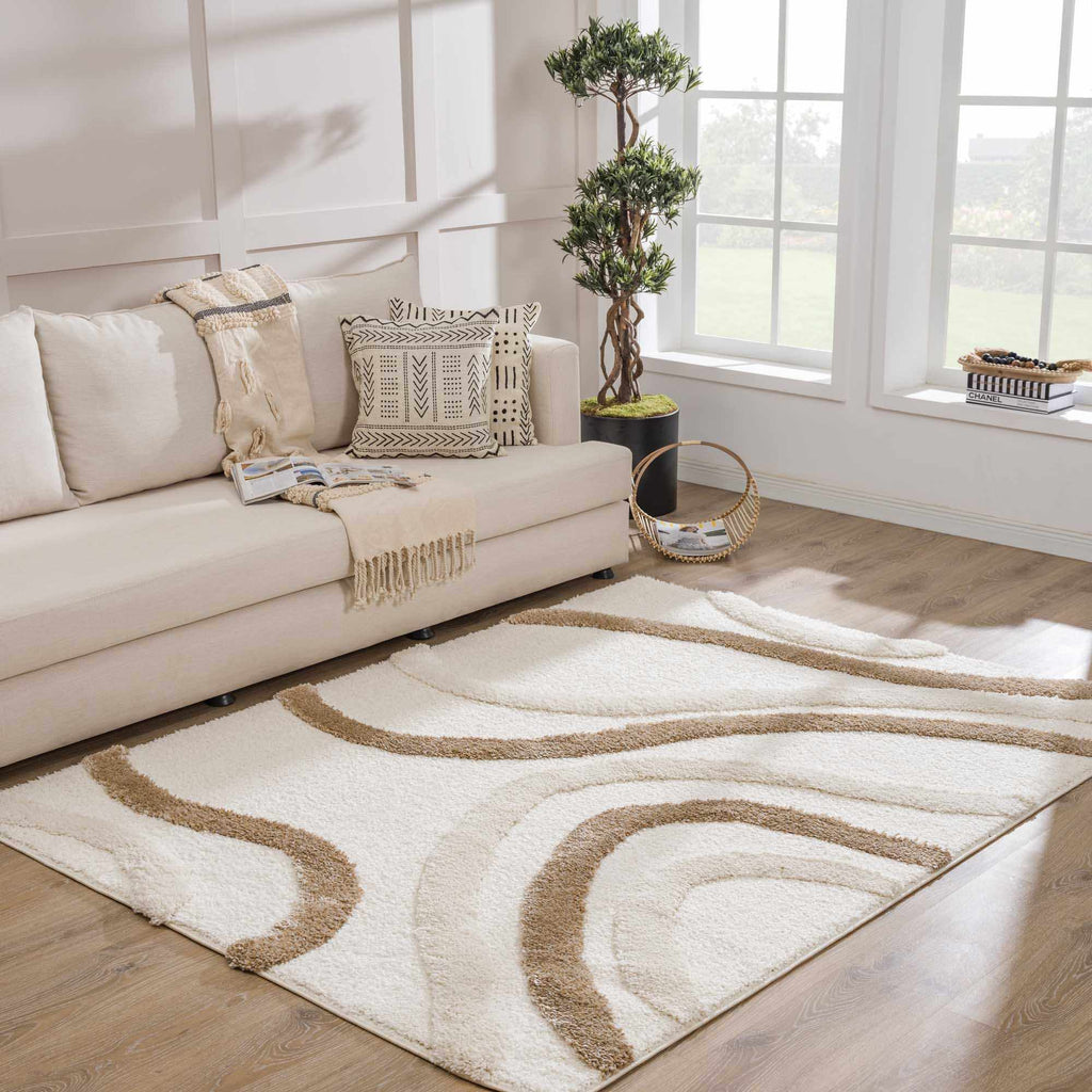 Hauteloom Espiye ESPIY Light Peach Machine Made Polyester Rug