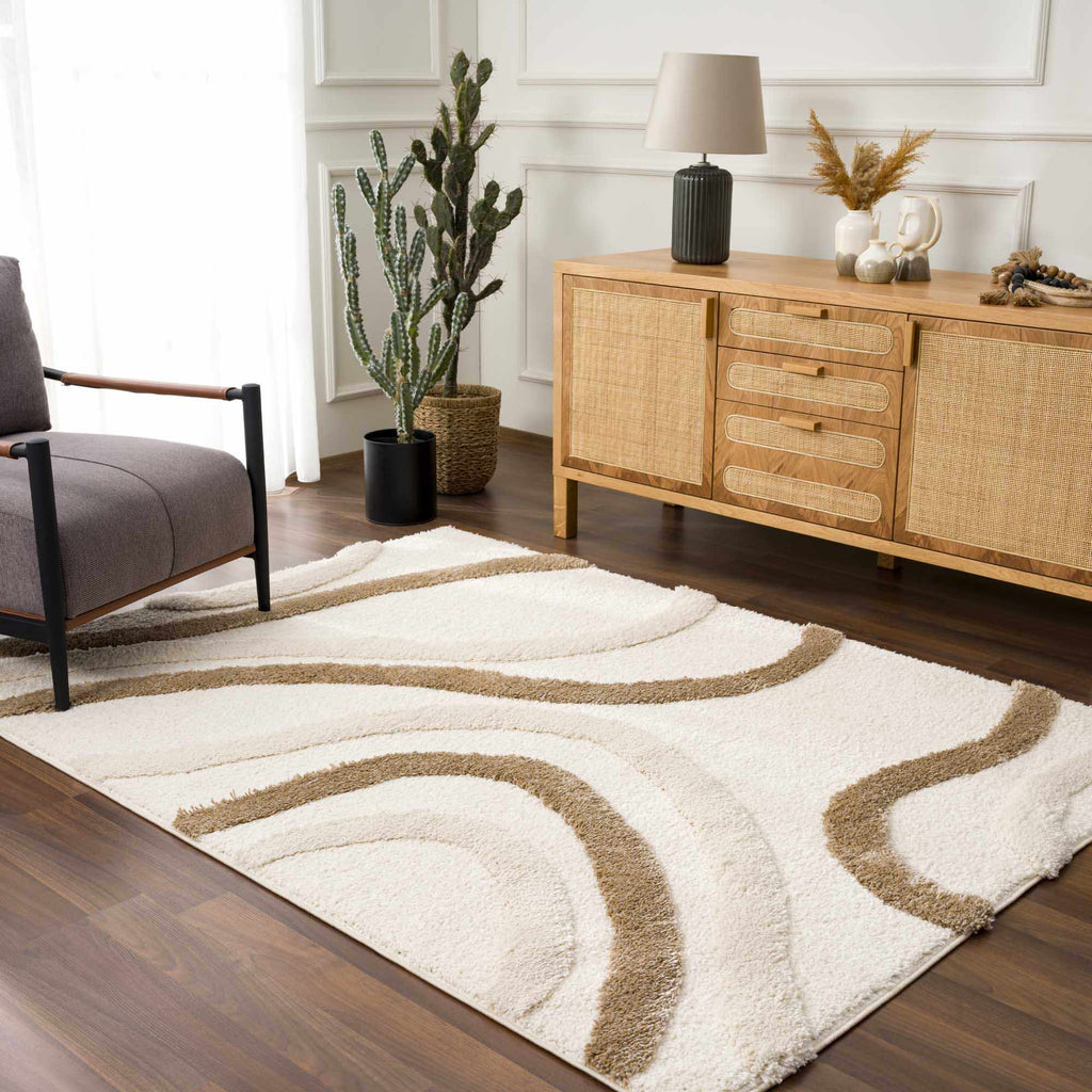 Hauteloom Espiye ESPIY Light Peach Machine Made Polyester Rug
