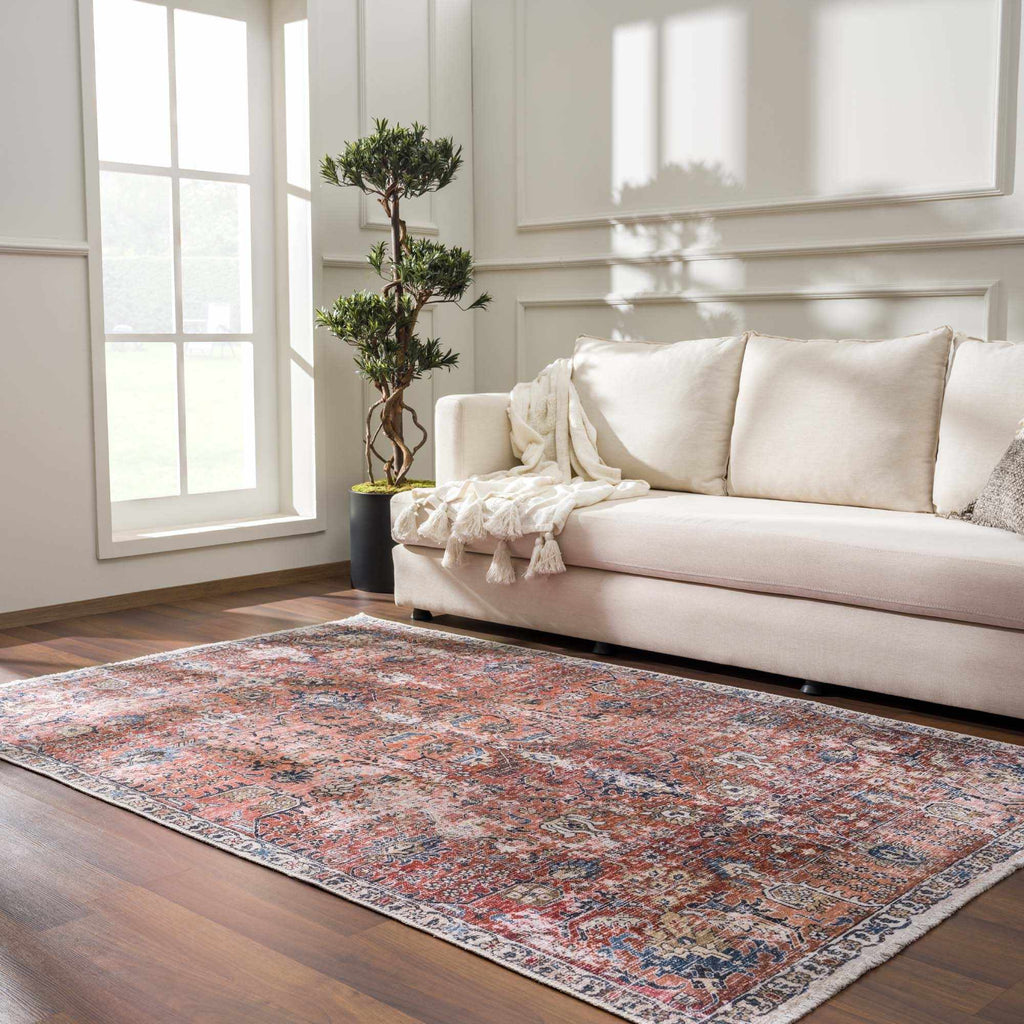 Hauteloom HOLI HOL2303 Burgundy Machine Made Polyester Rug