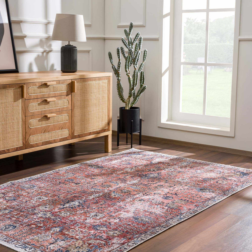 Hauteloom HOLI HOL2303 Burgundy Machine Made Polyester Rug