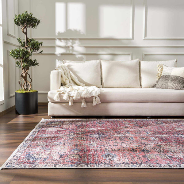 Hauteloom HOLI HOL2303 Burgundy Machine Made Polyester Rug