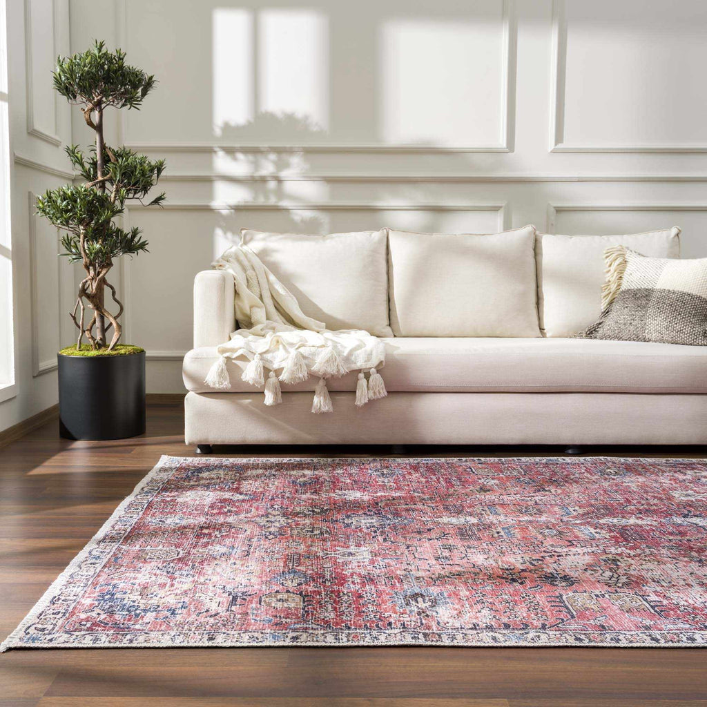 Hauteloom HOLI HOL2303 Burgundy Machine Made Polyester Rug
