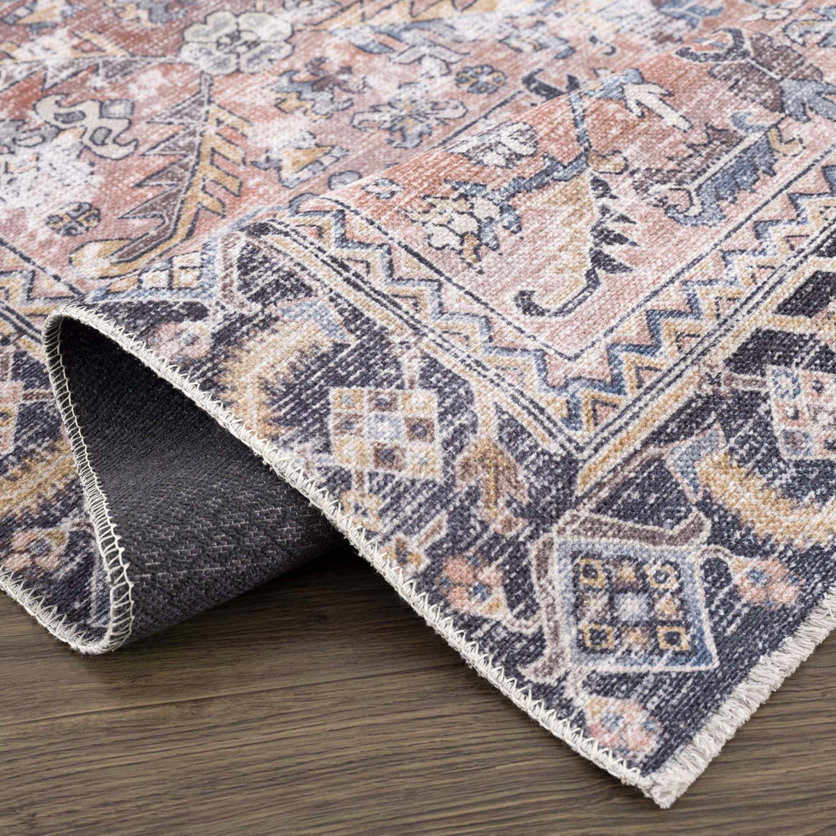 Hauteloom HOLI HOL2305 Peach Machine Made Polyester Rug