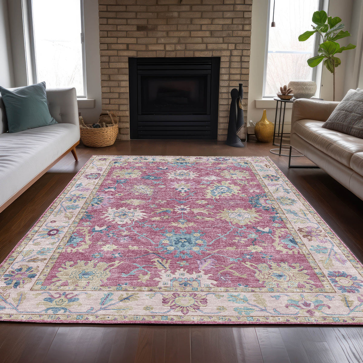 dalyn hatay hy7 pink rug