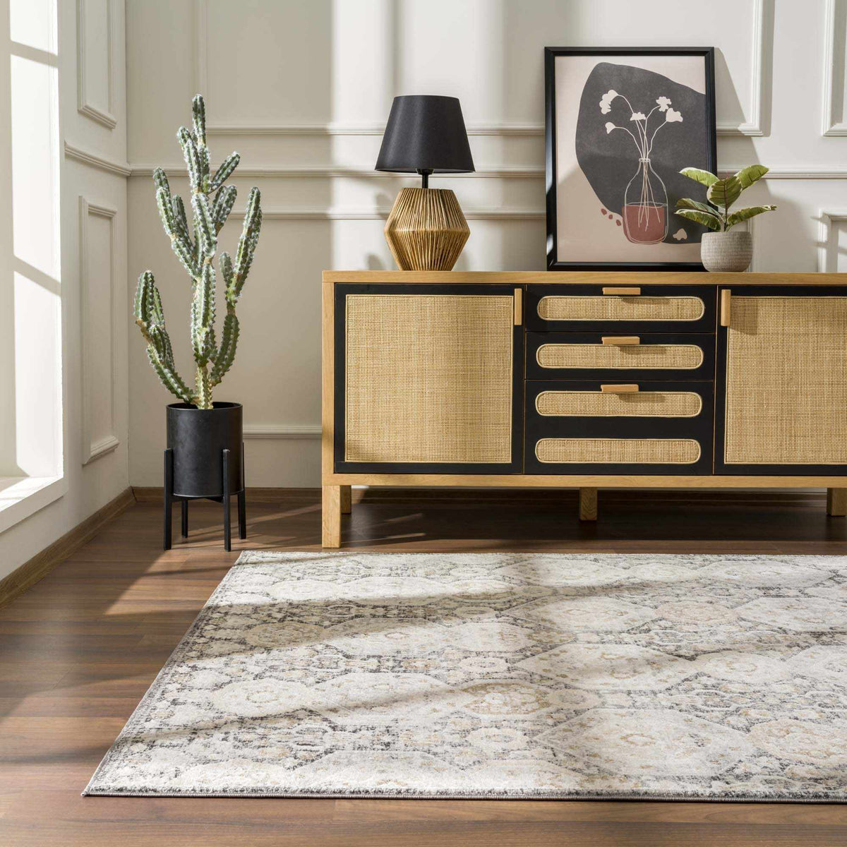 Hauteloom Minoa MINOA Black Machine Made Polypropylene Rug
