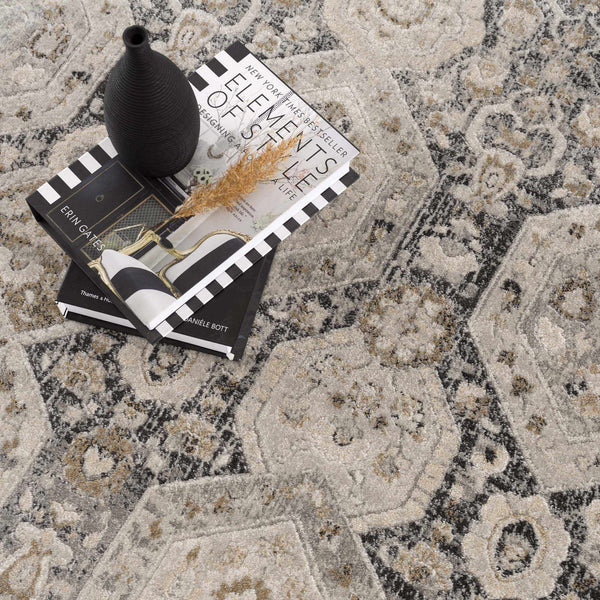 Hauteloom Minoa MINOA Black Machine Made Polypropylene Rug