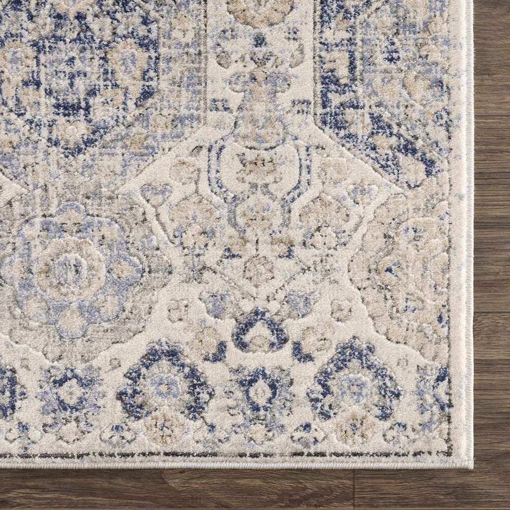 Hauteloom Burnettsville BRNTT Navy Machine Made Polypropylene Rug