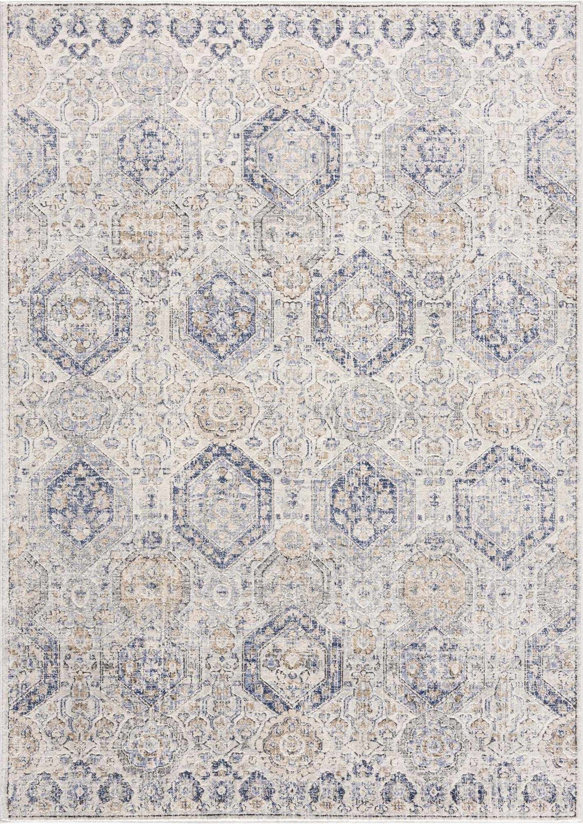 Hauteloom Burnettsville BRNTT Navy Machine Made Polypropylene Rug