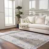 Hauteloom Burnettsville BRNTT Navy Machine Made Polypropylene Rug