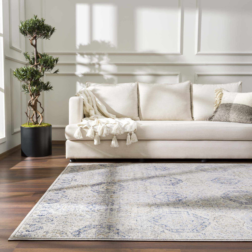 Hauteloom Burnettsville BRNTT Navy Machine Made Polypropylene Rug