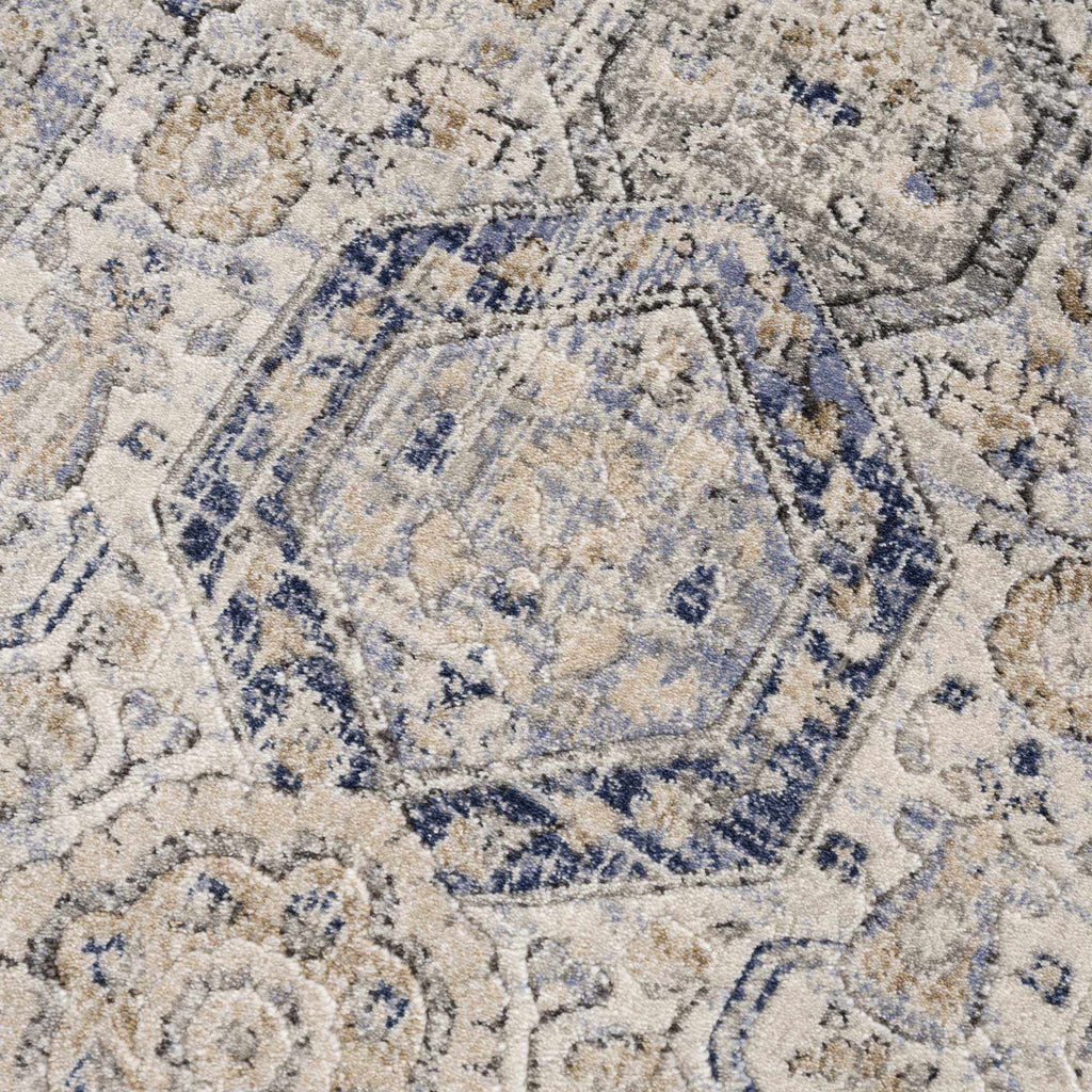 Hauteloom Burnettsville BRNTT Navy Machine Made Polypropylene Rug