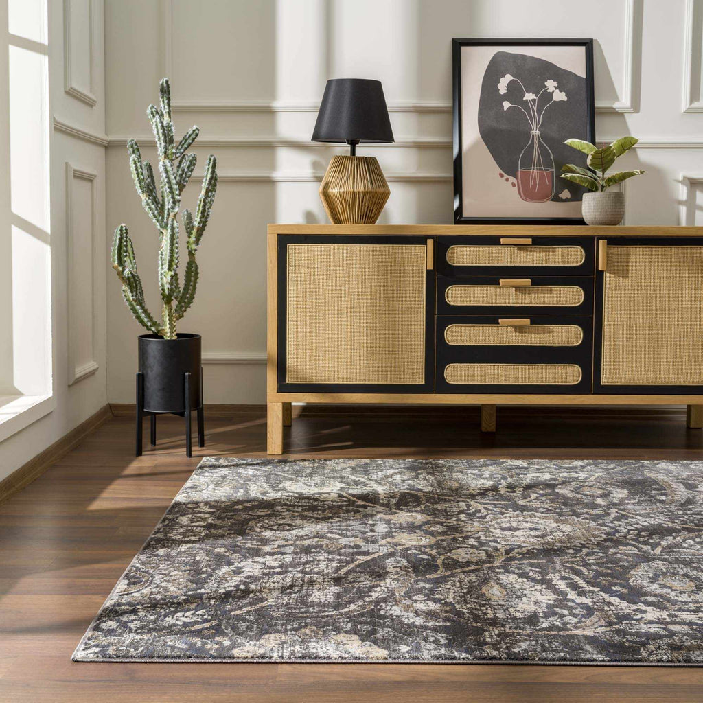 Hauteloom Owatonna OWAT Black Machine Made Polypropylene Rug