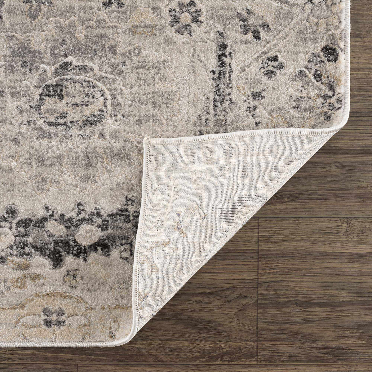 Hauteloom Georgiana GEOR Charcoal Machine Made Polypropylene Rug