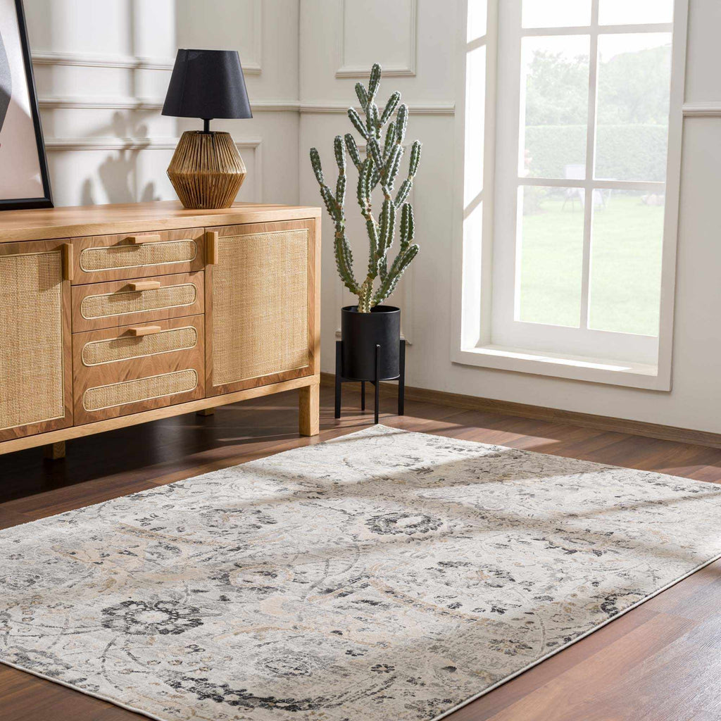 Hauteloom Georgiana GEOR Charcoal Machine Made Polypropylene Rug