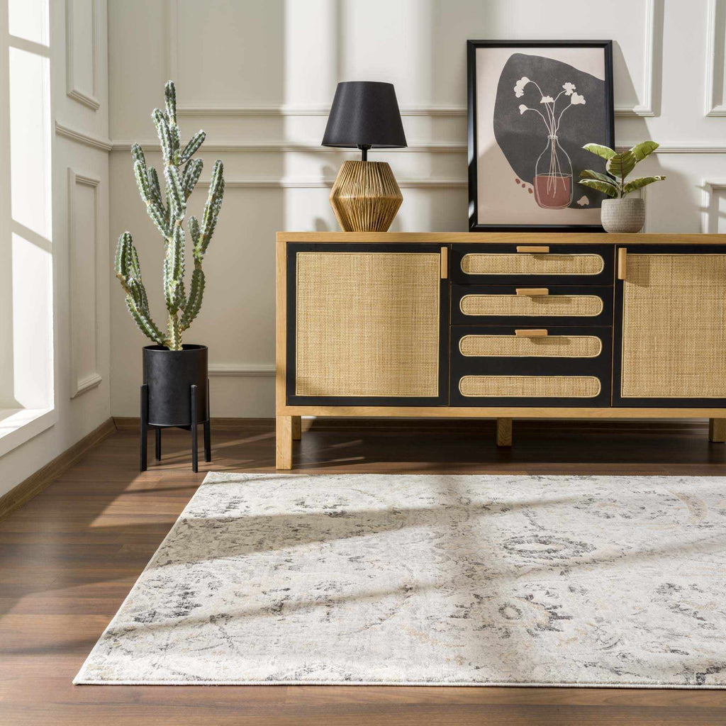 Hauteloom Georgiana GEOR Charcoal Machine Made Polypropylene Rug