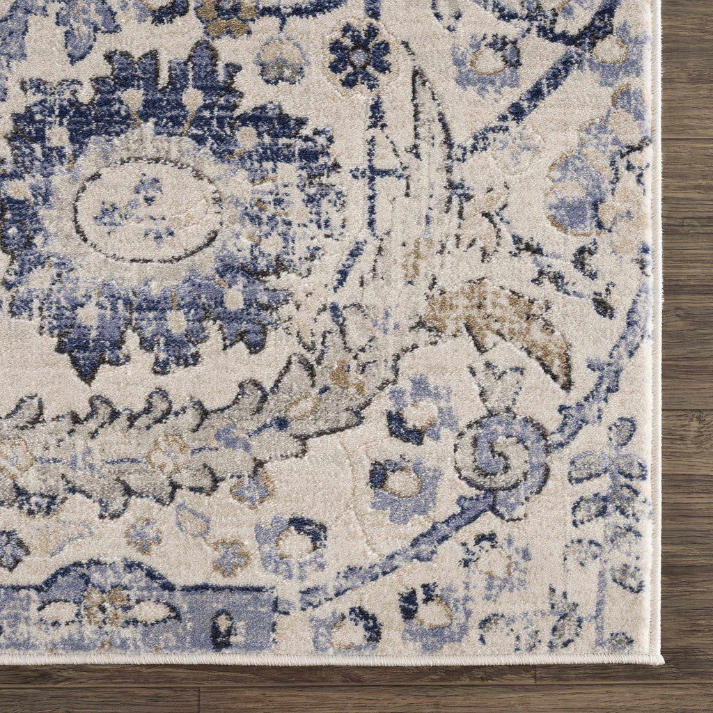 Hauteloom Erbacon ERB Navy Machine Made Polypropylene Rug
