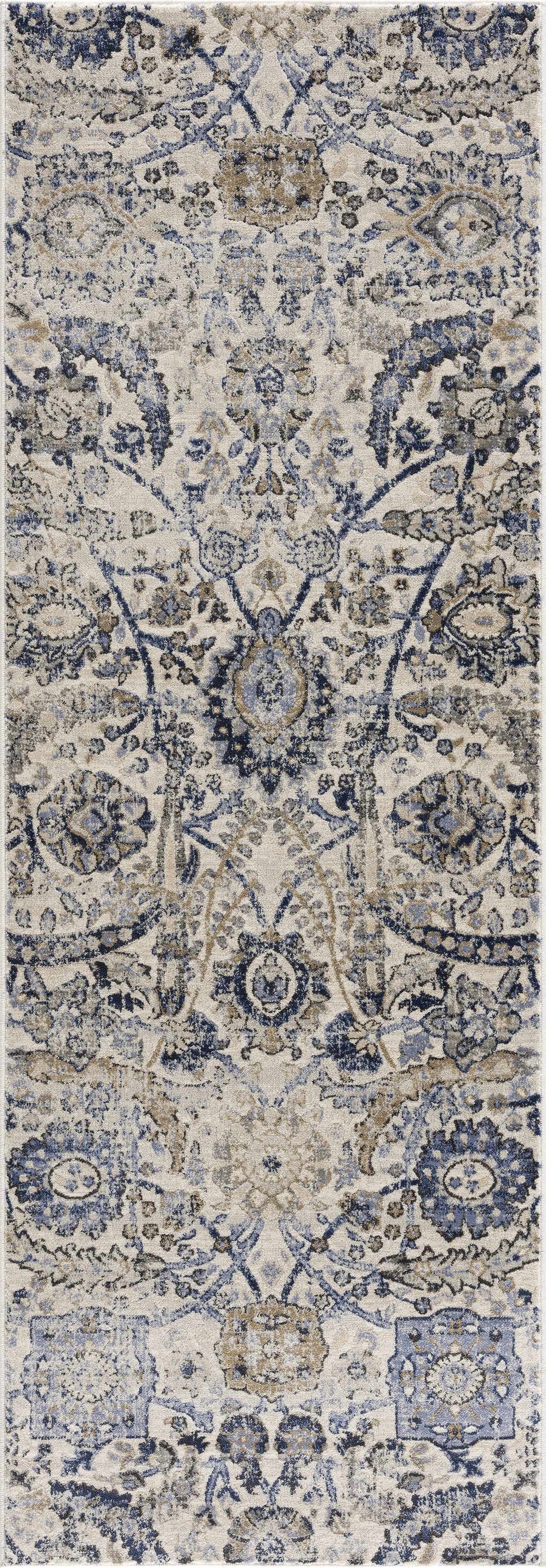Hauteloom Erbacon ERB Navy Machine Made Polypropylene Rug