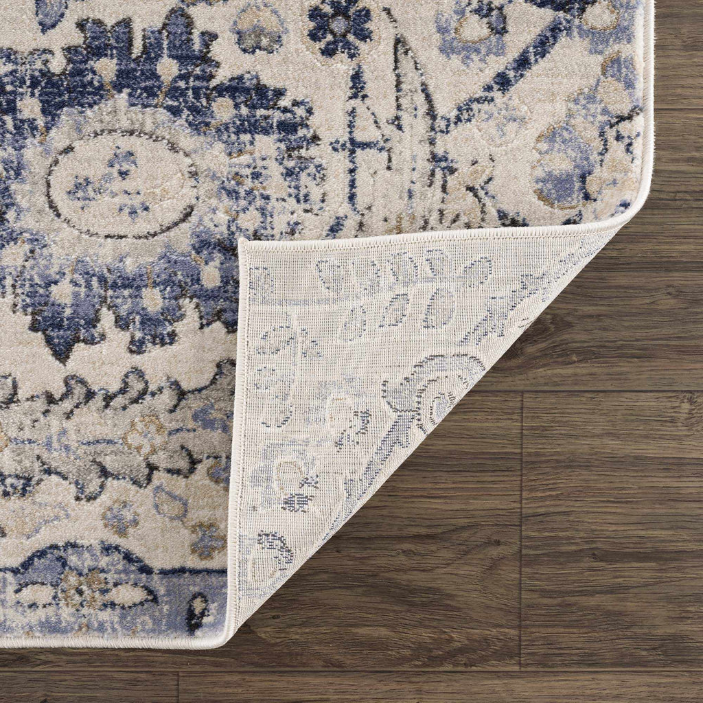 Hauteloom Erbacon ERB Navy Machine Made Polypropylene Rug