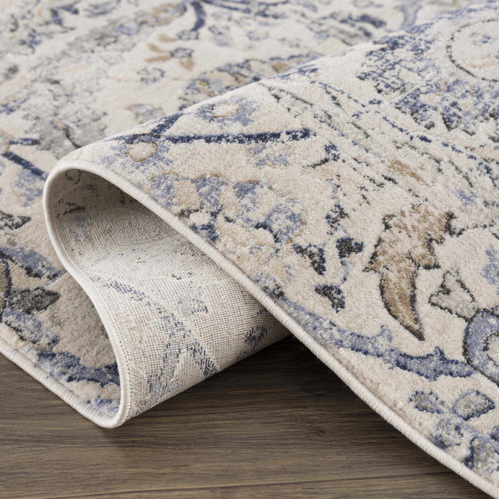 Hauteloom Erbacon ERB Navy Machine Made Polypropylene Rug