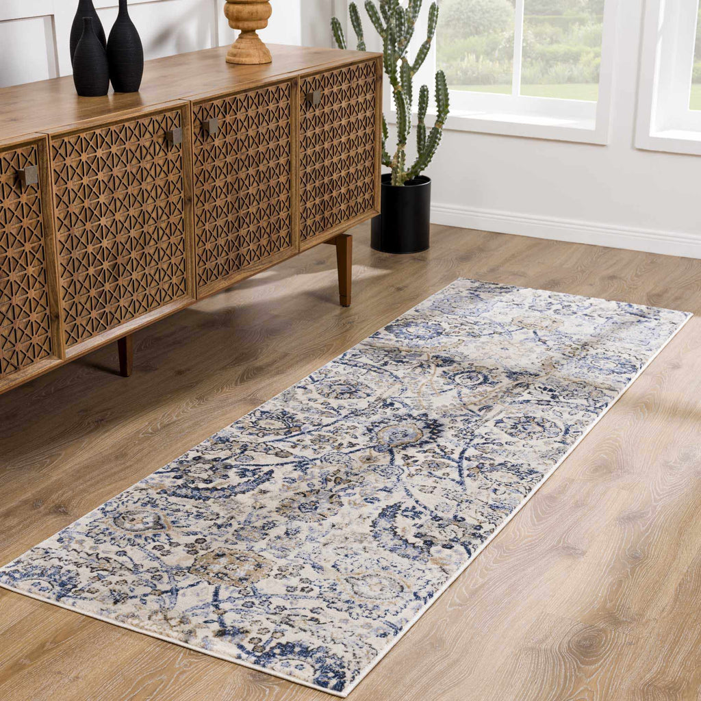 Hauteloom Erbacon ERB Navy Machine Made Polypropylene Rug