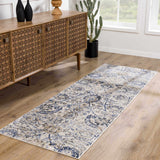Hauteloom Erbacon ERB Navy Machine Made Polypropylene Rug