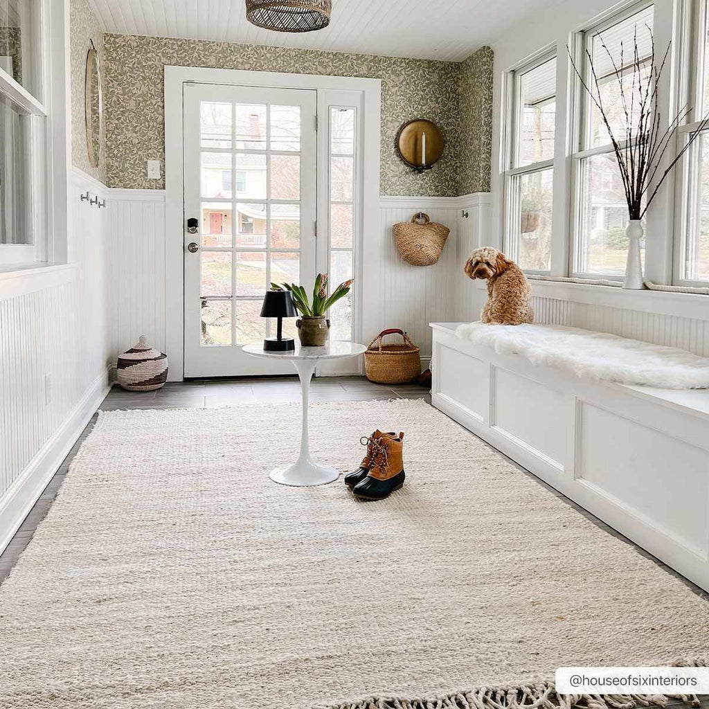 Hauteloom Iantha IAN Ivory Woven/Flatwoven Jute Rug