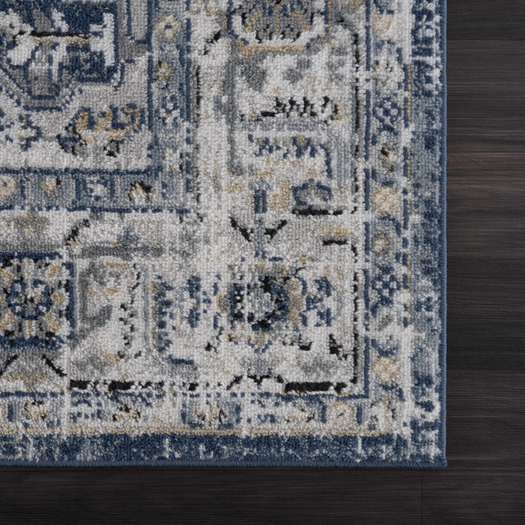 Hauteloom Telina TELI Blue Machine Made Polypropylene Rug