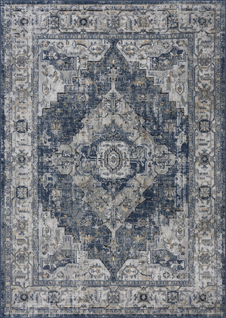 Hauteloom Telina TELI Blue Machine Made Polypropylene Rug