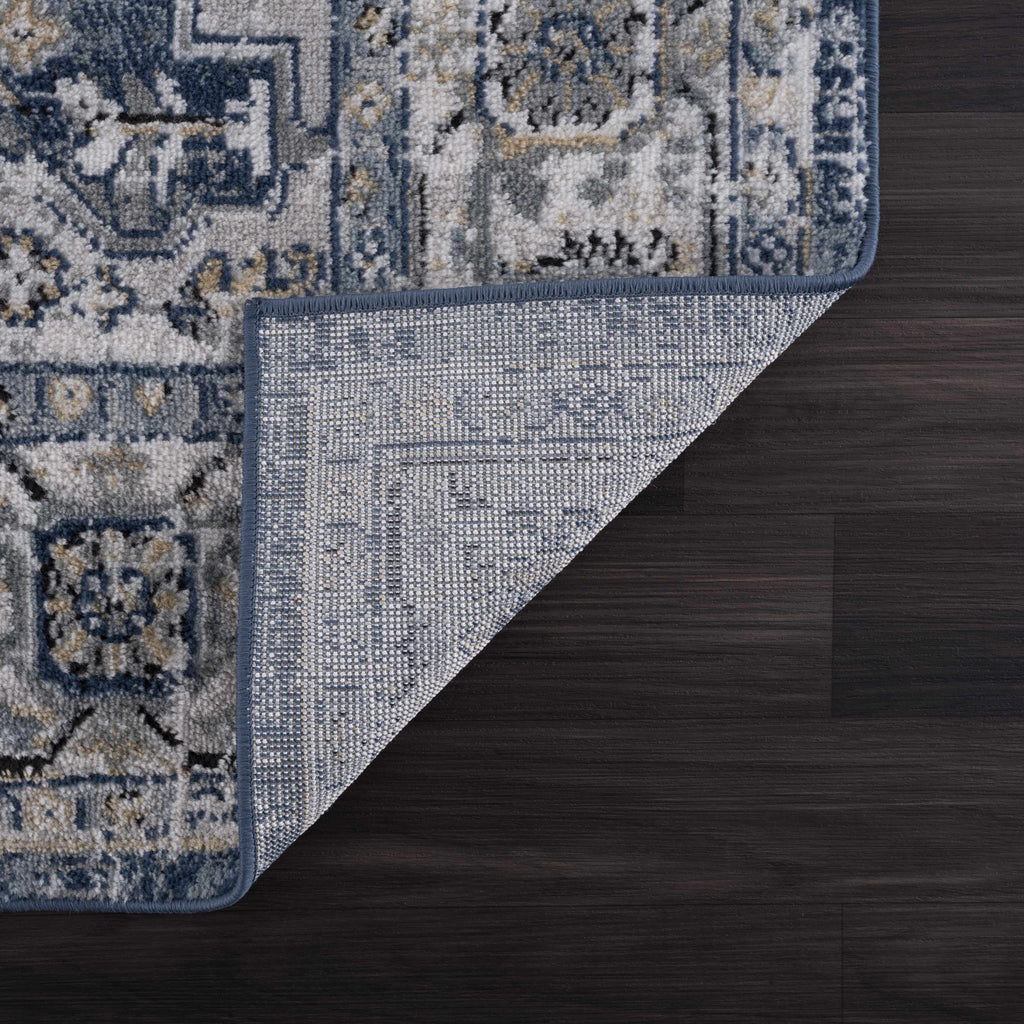 Hauteloom Telina TELI Blue Machine Made Polypropylene Rug
