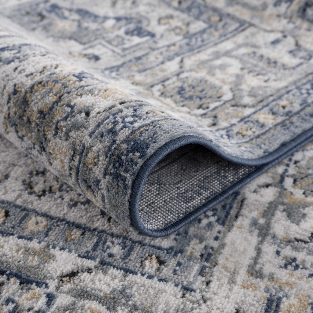 Hauteloom Telina TELI Blue Machine Made Polypropylene Rug
