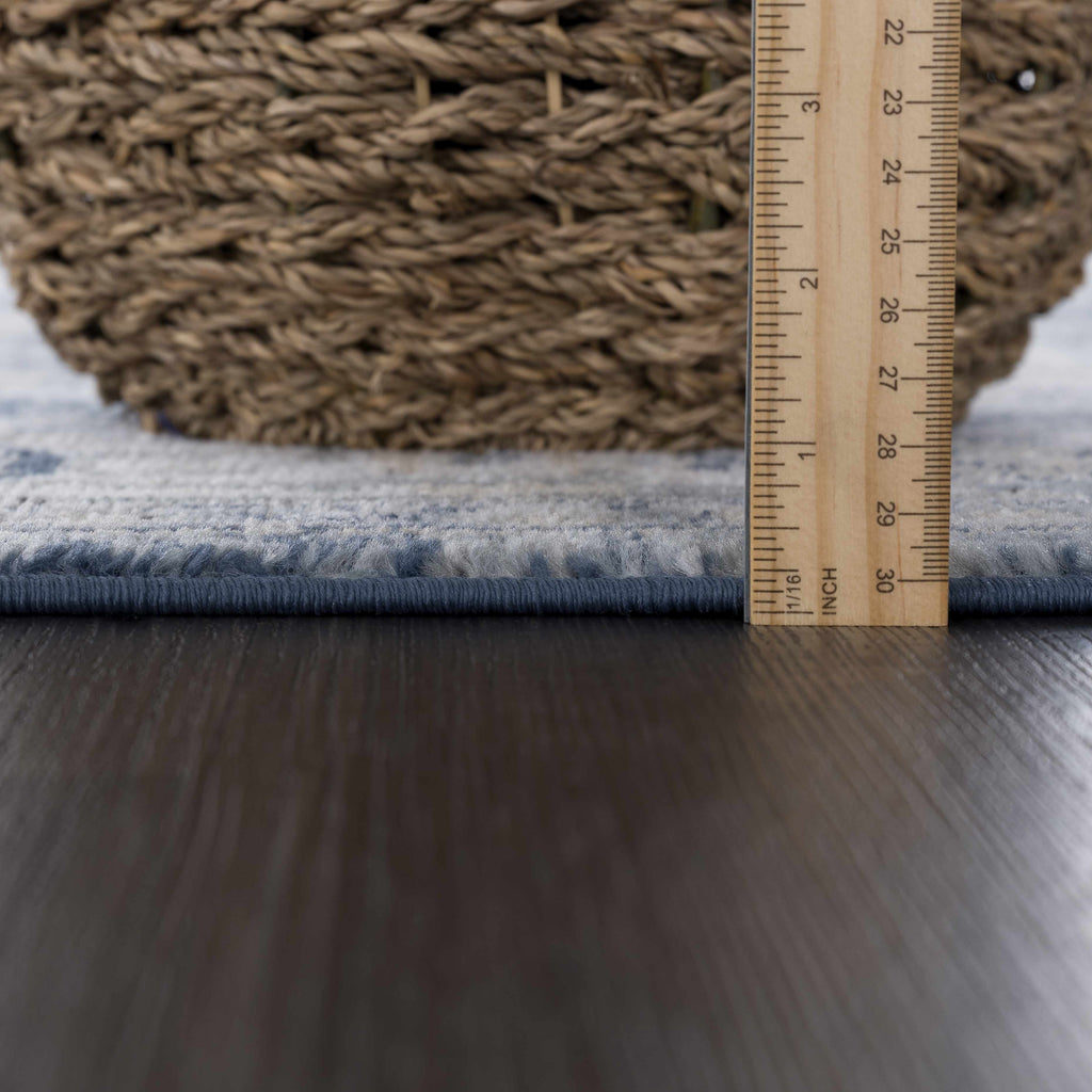 Hauteloom Telina TELI Blue Machine Made Polypropylene Rug