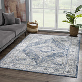 Hauteloom Telina TELI Blue Machine Made Polypropylene Rug