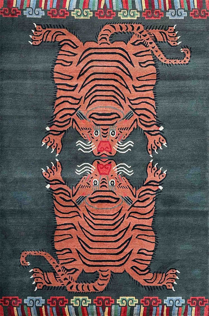 tibet rug company 60 ct kissing tigers gray rug