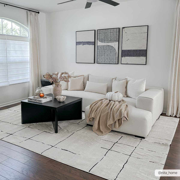 Hauteloom Koume SFEBKOUMEA1 Beige Machine Made Polyester Rug