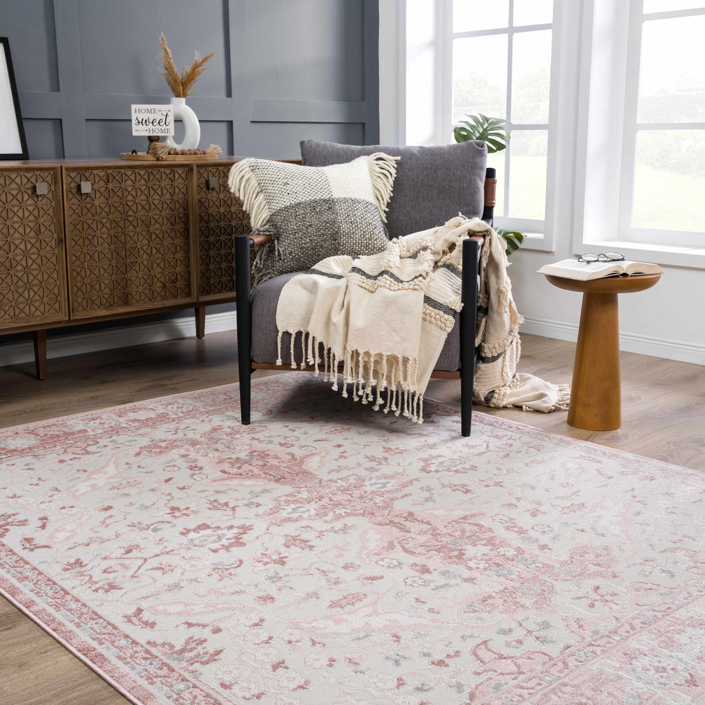 Hauteloom Zora HLEBZORA8A1 Pink Machine Made Polypropylene Rug