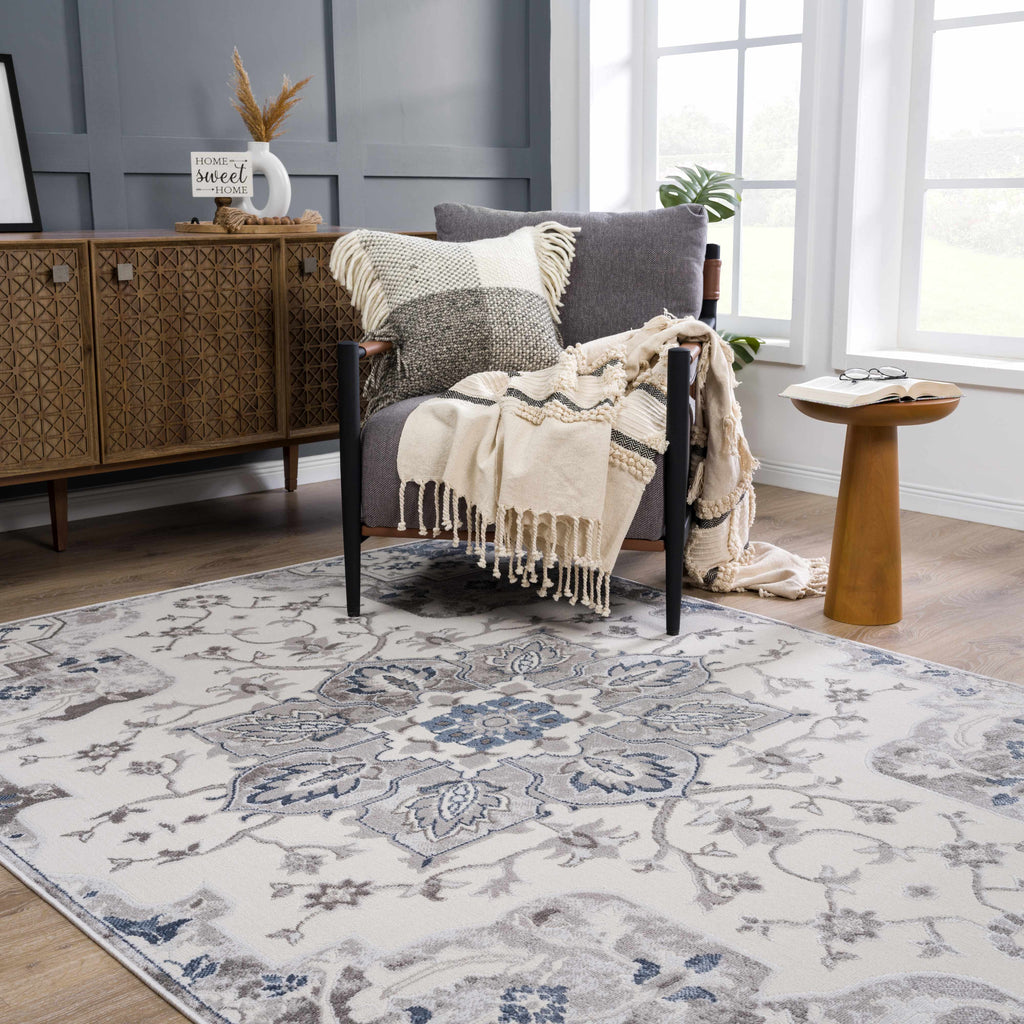 Hauteloom Limited Edition HLEBCALUAA1 Blue Machine Made Polypropylene Rug