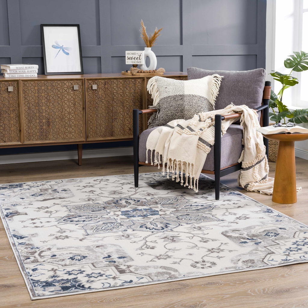 Hauteloom Limited Edition HLEBCALUAA1 Blue Machine Made Polypropylene Rug