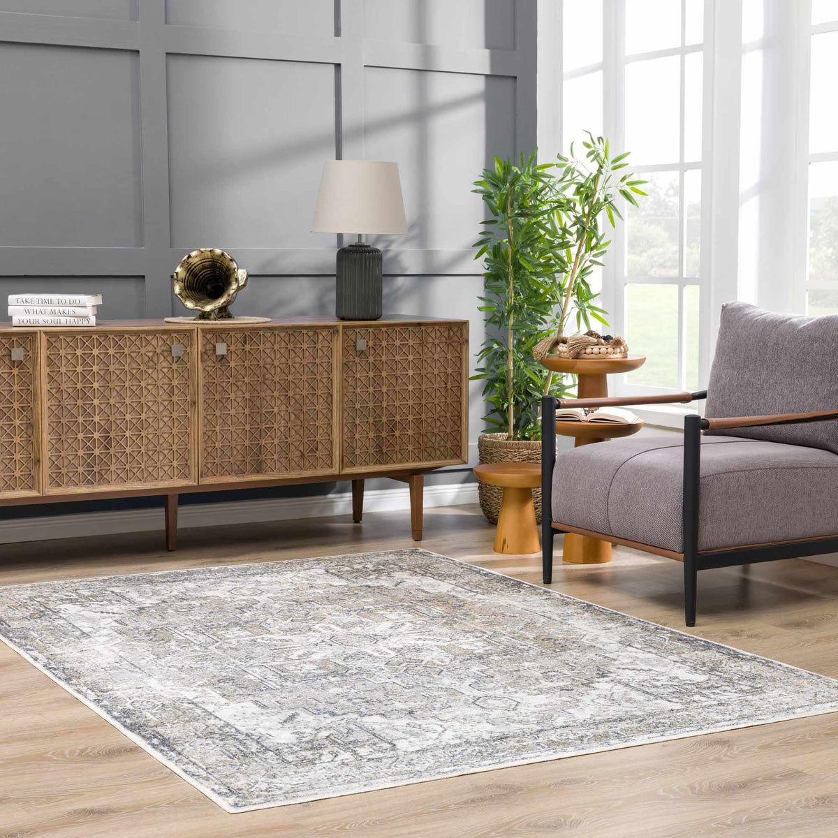 Hauteloom Hera SLLIHERAA43 Ivory Machine Made Polyester Rug