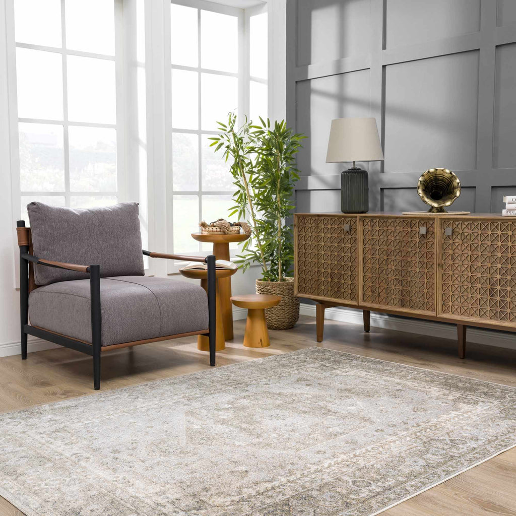 Hauteloom Gael SLLIGAEL823 Olive Machine Made Polyester Rug