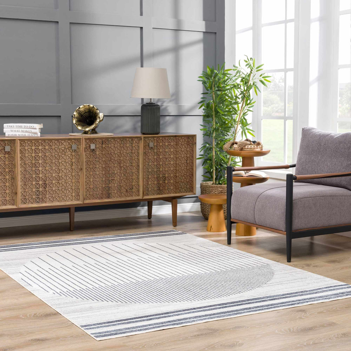 Hauteloom Thad SLLITHAD8A1 Gray Machine Made Polyester Rug