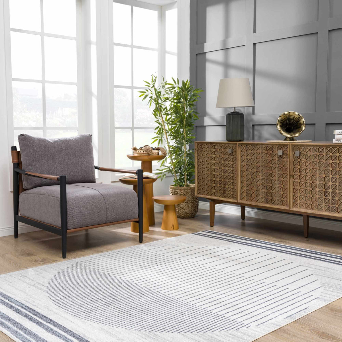 Hauteloom Thad SLLITHAD8A1 Gray Machine Made Polyester Rug