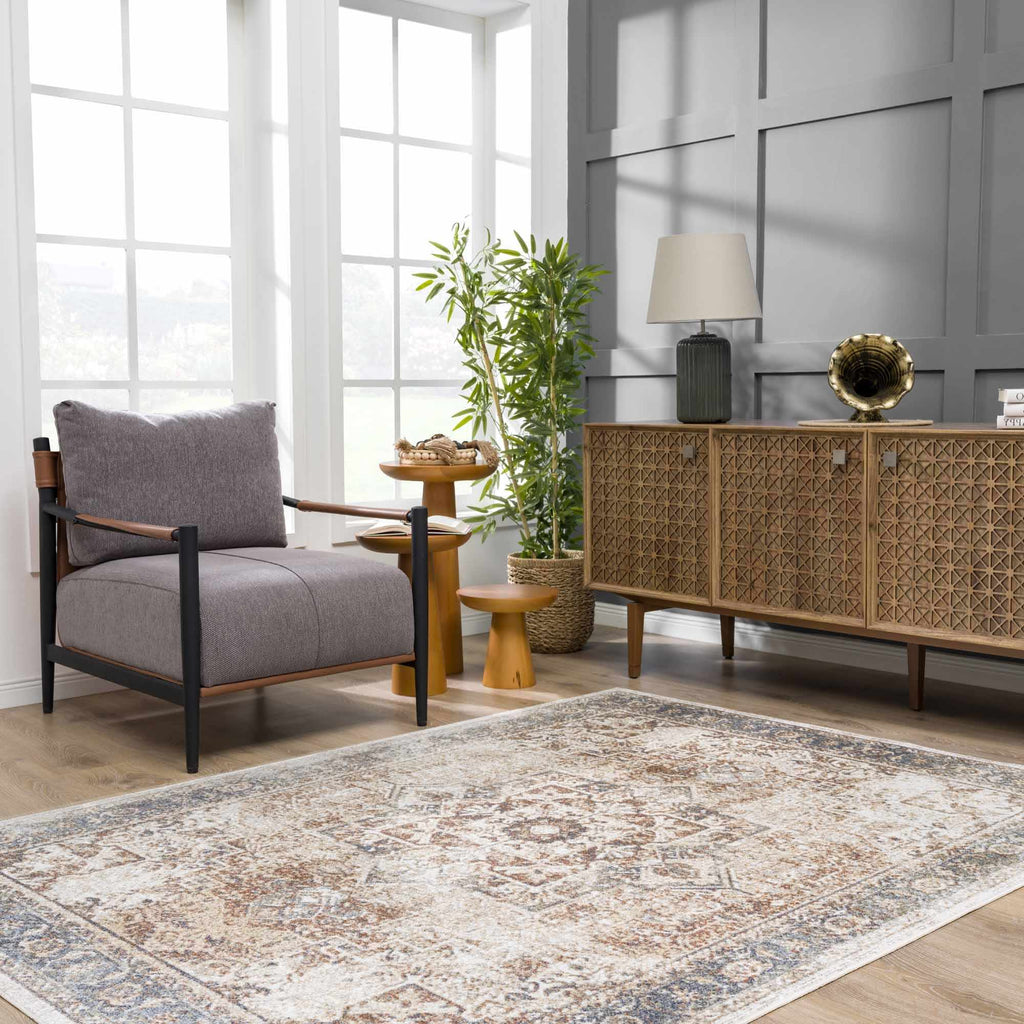 Hauteloom Fang SLLIFANG825 Navy Machine Made Polyester Rug