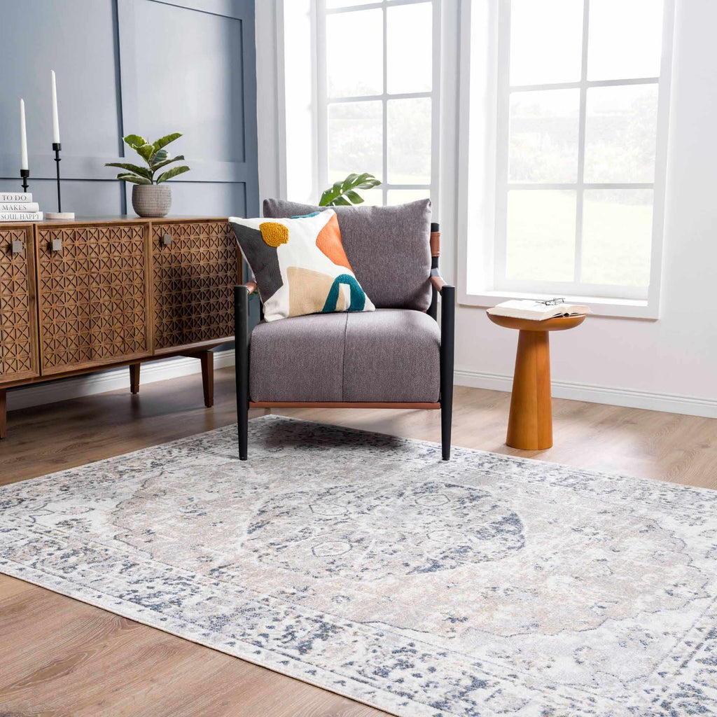 Hauteloom Rudo SLLIRUDOAA2 Light Gray Machine Made Polyester Rug