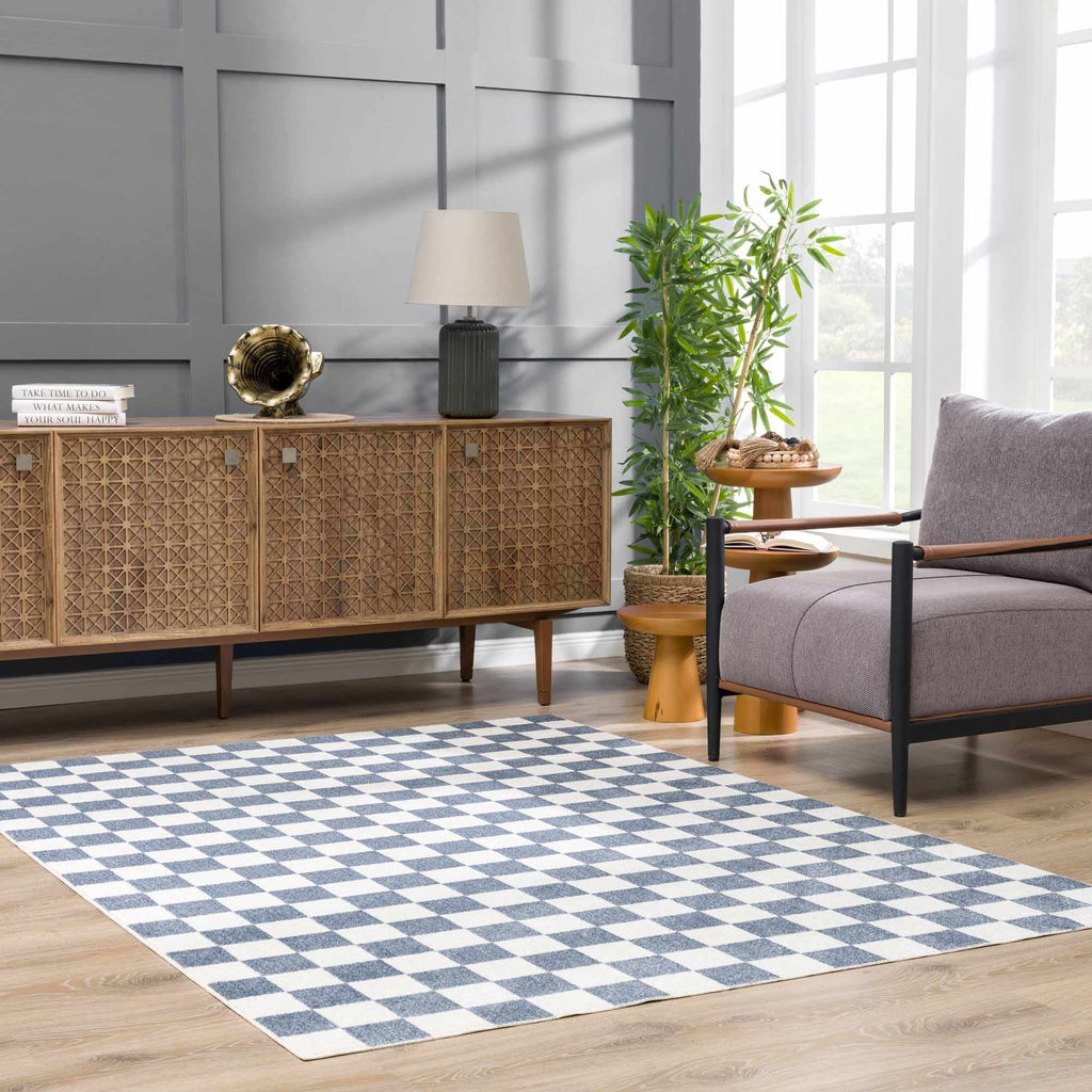 Hauteloom Brone SLLIBRONEA1 Blue Machine Made Polyester Rug