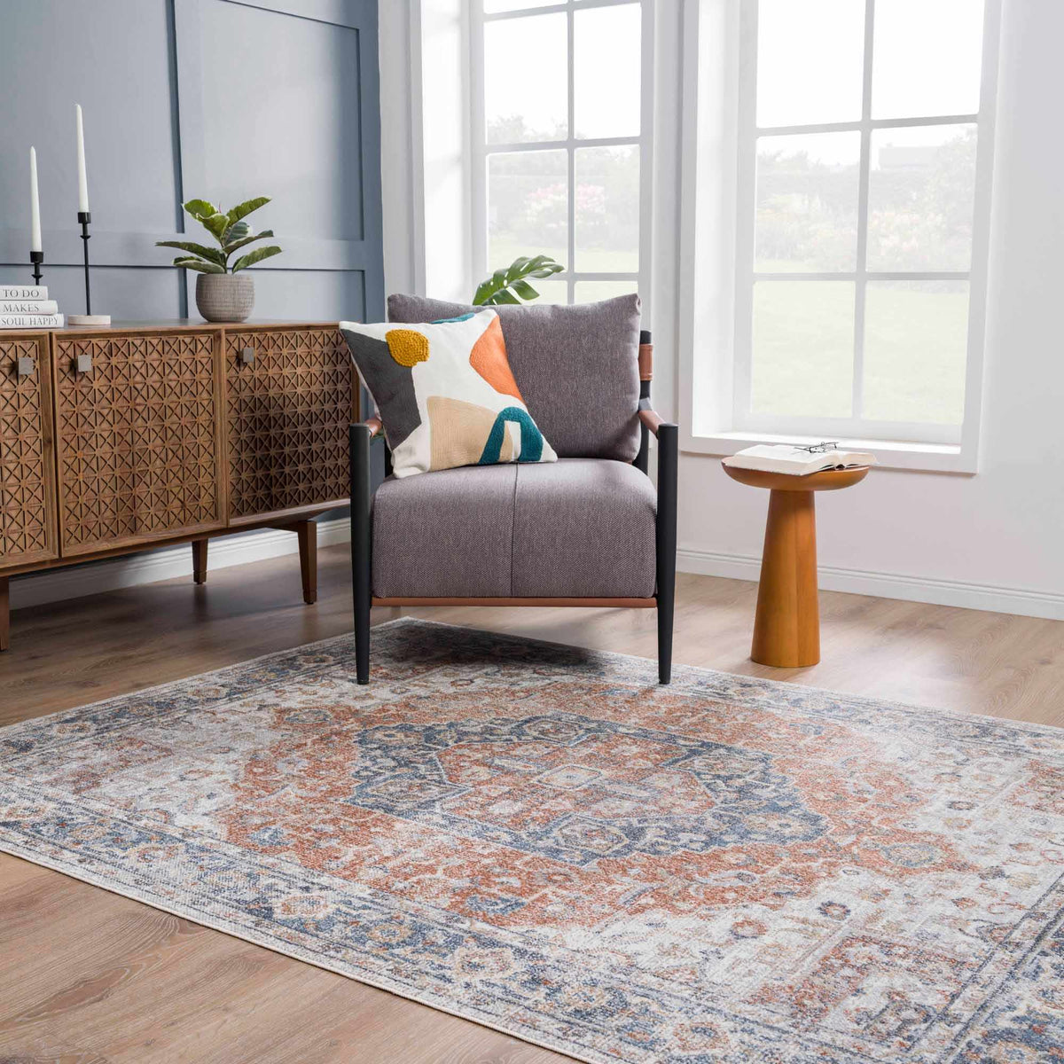 Hauteloom Akram HLLLAKRAMA2 Light Gray Machine Made Polyester Rug