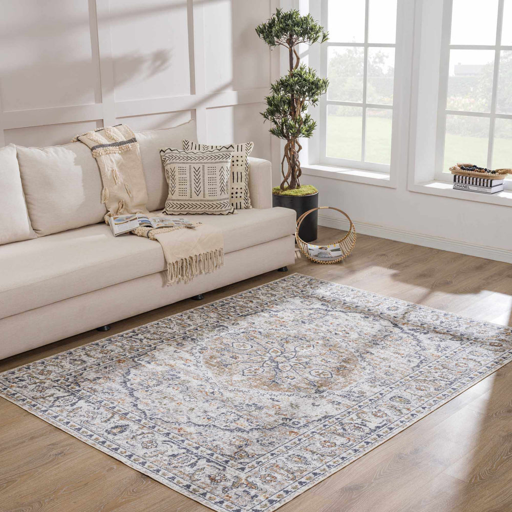 Hauteloom Hiti HMABHITI825 Blue Machine Made Polyester Rug