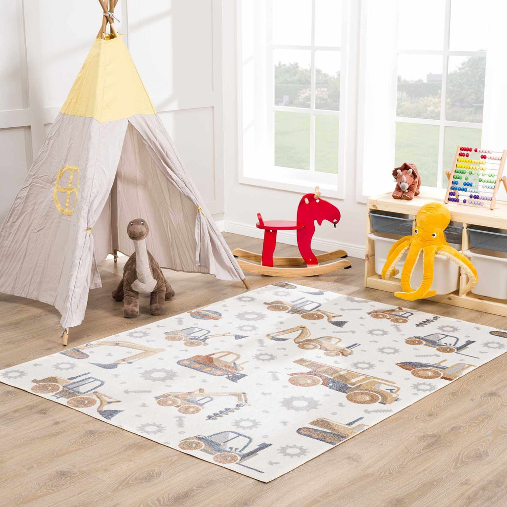 Hauteloom Mochi MCKPJA1 Cream Machine Made Polyester Rug